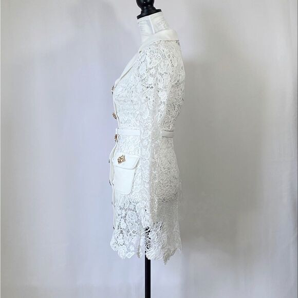 Self-Portrait Magnolia Lace Button-Front Minidress size 4 - Picture 9 of 15